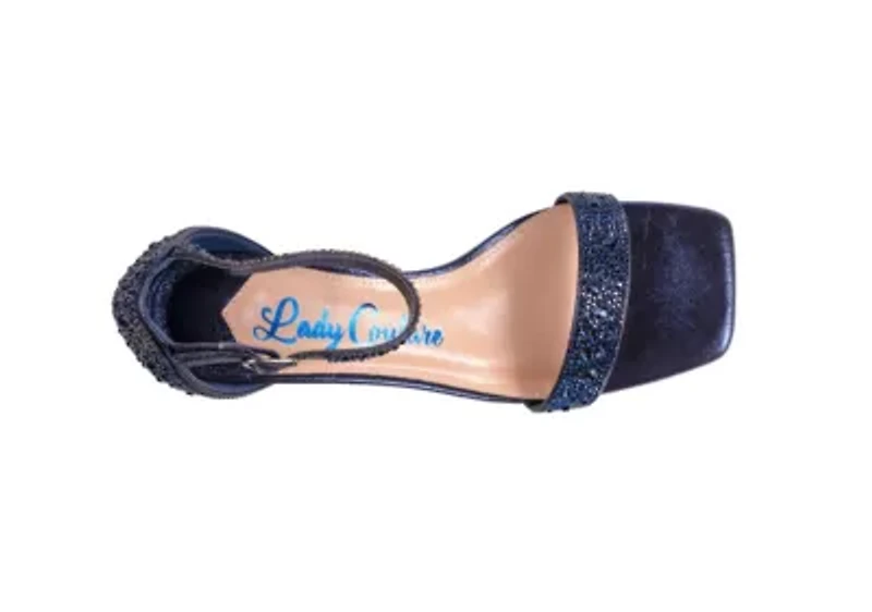 Dazzle, Block Low-Heel Rhinestone Sandal