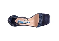 Dazzle, Block Low-Heel Rhinestone Sandal