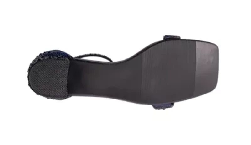 Dazzle, Block Low-Heel Rhinestone Sandal