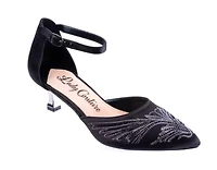 Kate, Instep Strap Embroidered Pump