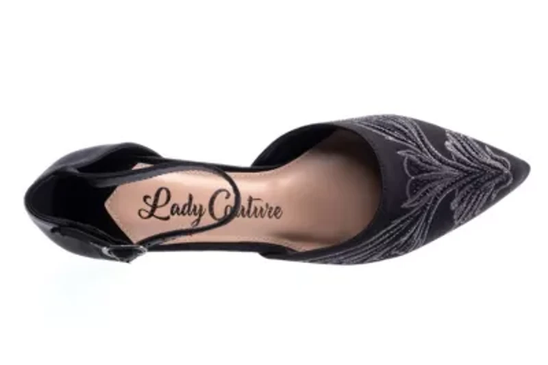 Kate, Instep Strap Embroidered Pump