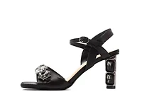 Delight, Double Jewel Heel Slingback With Large Stones Ornament