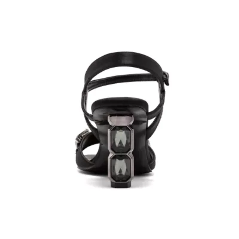 Delight, Double Jewel Heel Slingback With Large Stones Ornament