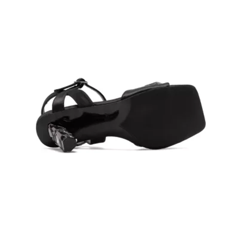 Delight, Double Jewel Heel Slingback With Large Stones Ornament