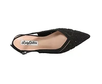 Daniela, Mesh Rhinestone Slingback Wedge Heel