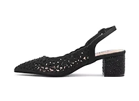 Donna, Rhinestone Block Heel Slingback
