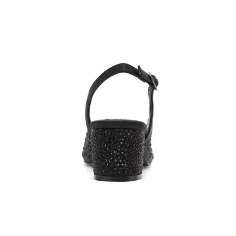 Donna, Rhinestone Block Heel Slingback