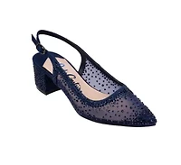 Demi, Rhinestone Mesh Slingback