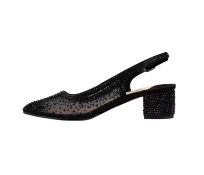 Demi, Rhinestone Mesh Slingback