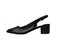 Demi, Rhinestone Mesh Slingback