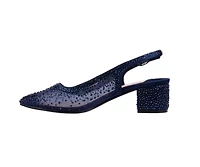Demi, Rhinestone Mesh Slingback