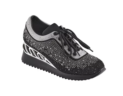 Jackpot, Glitz Fashion Athletic Sneaker On A Spring Look Wedge