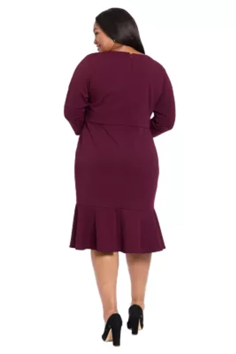 Vneck Twist With Flounce Dress