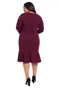 Vneck Twist With Flounce Dress