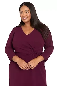 Vneck Twist With Flounce Dress