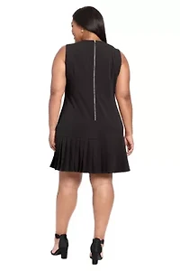 Sleeveless Dress W/ Pleat Skirt