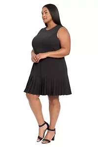 Sleeveless Dress W/ Pleat Skirt