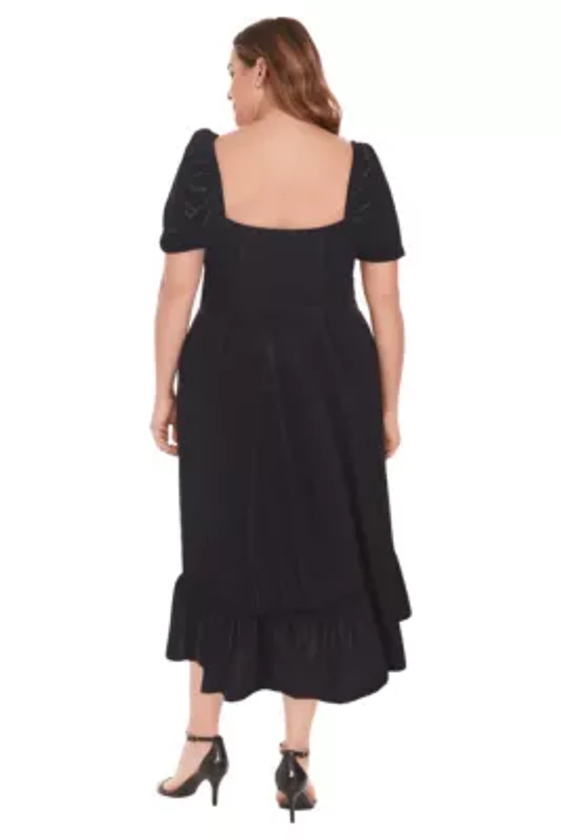 Puff Sleeve Midi Dress