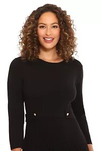 Side Tab Fit & Flare Sweater Dress