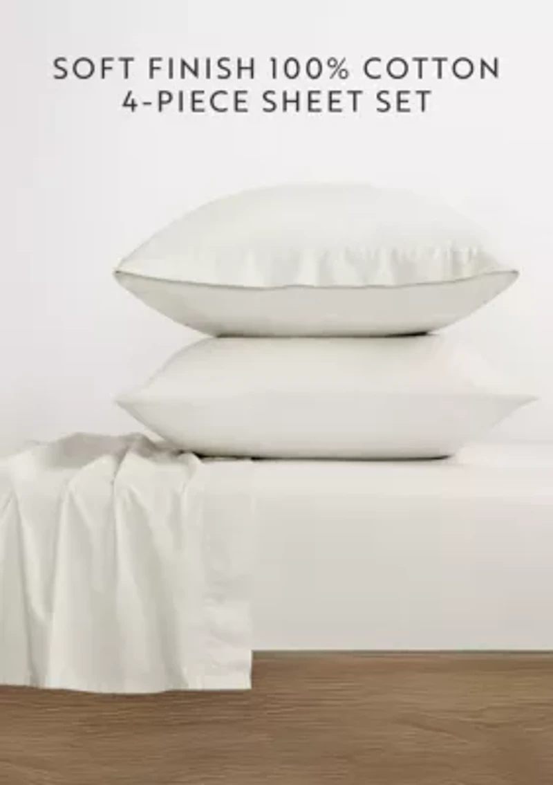 Ultra Soft 100% Cotton Solid Sheet Set