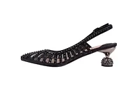 Rosita, Mesh Rhinestone Heel Slingback