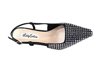 Shana, Rhinestone Slingback With Metallic Back Trim Heel