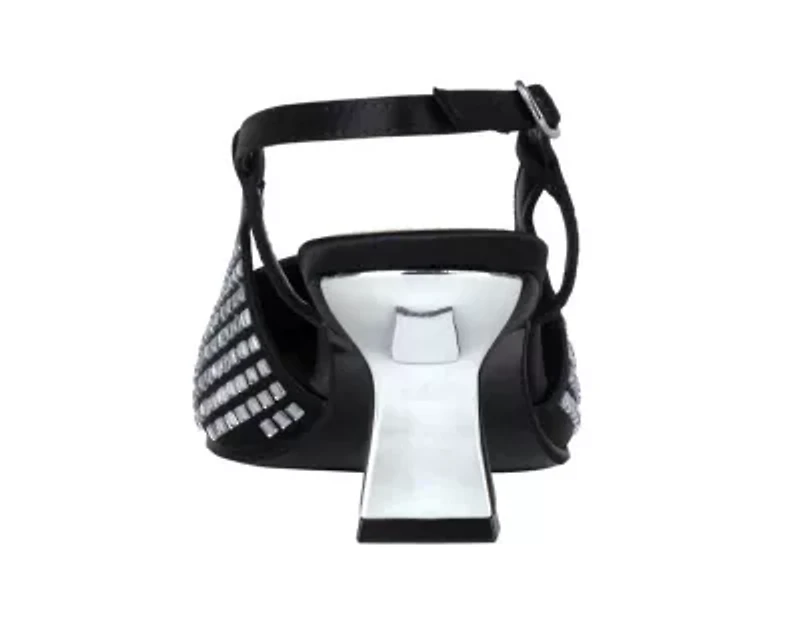 Shana, Rhinestone Slingback With Metallic Back Trim Heel