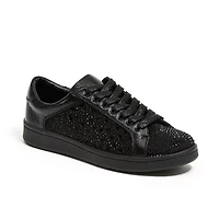 Paris, Low Top Laser Cut Sneaker With Rhinestones