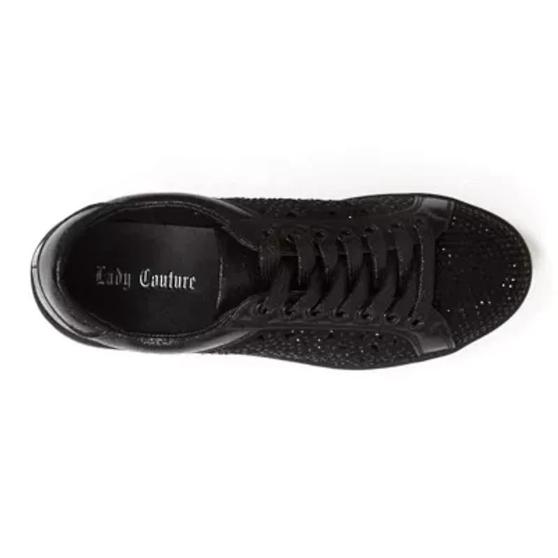 Paris, Low Top Laser Cut Sneaker With Rhinestones