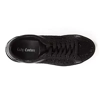 Paris, Low Top Laser Cut Sneaker With Rhinestones