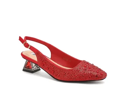 Ronda, Rhinestones, Jewel Heel Slingback