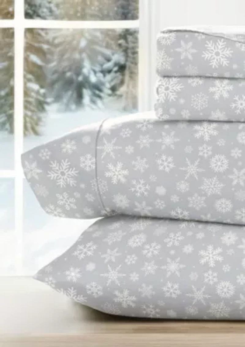 Ultra Soft Snowflake Patterned Christmas Sheet Set