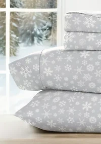 Ultra Soft Snowflake Patterned Christmas Sheet Set