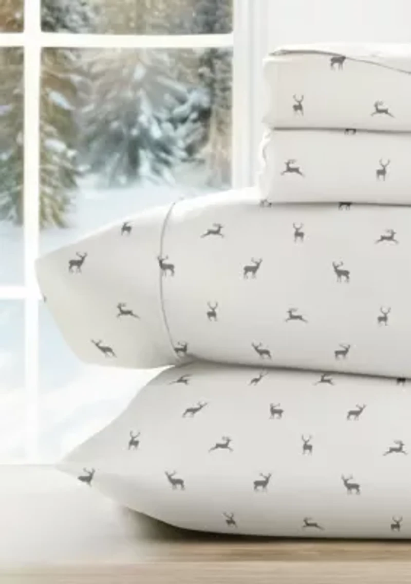 Ultra Soft Reindeer Patterned Christmas Sheet Set