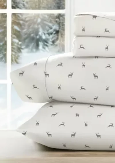Ultra Soft Reindeer Patterned Christmas Sheet Set