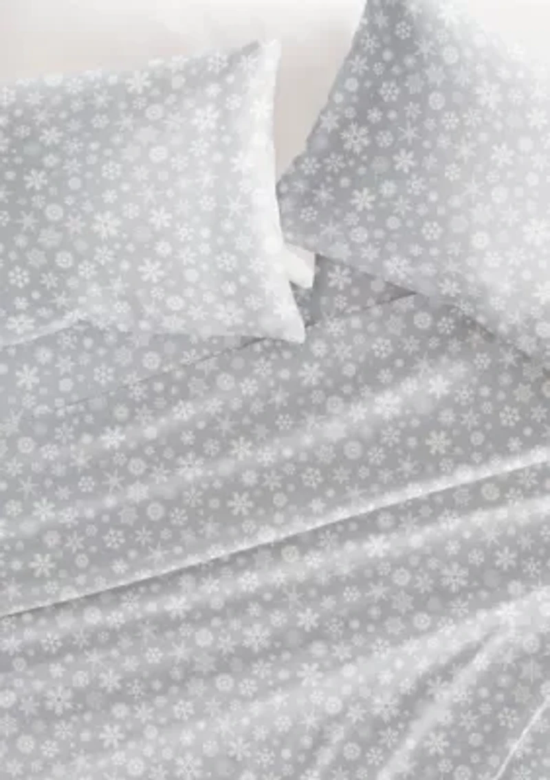Ultra Soft Snowflake Patterned Christmas Sheet Set