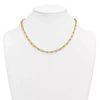 14K Yellow Gold Polished and Twisted Oval Link 24-inch Necklace