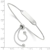 Sterling Silver Polished Bar Adjustable Bracelet