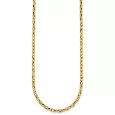 14K Yellow Gold Polished Oval Link 18-inch Necklace