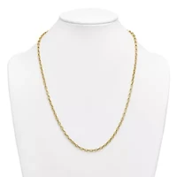 14K Yellow Gold Polished Oval Link 18-inch Necklace