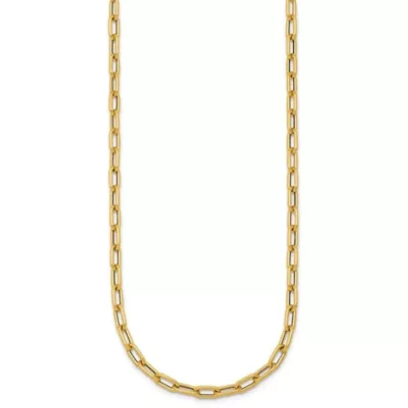 14K Yellow Gold Polished Rounded Oval Link 18-inch Necklace