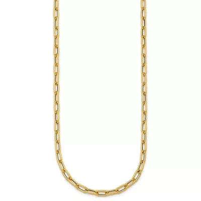 14K Yellow Gold Polished Rounded Oval Link 18-inch Necklace
