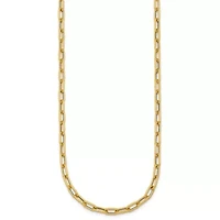 14K Yellow Gold Polished Rounded Oval Link 18-inch Necklace