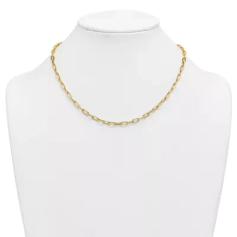 14K Yellow Gold Polished Rounded Oval Link 18-inch Necklace