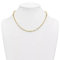 14K Yellow Gold Polished Rounded Oval Link 18-inch Necklace
