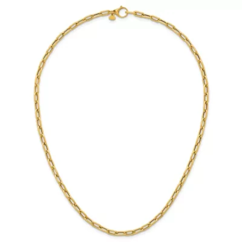 14K Yellow Gold Polished Rounded Oval Link 18-inch Necklace