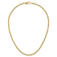 14K Yellow Gold Polished Rounded Oval Link 18-inch Necklace