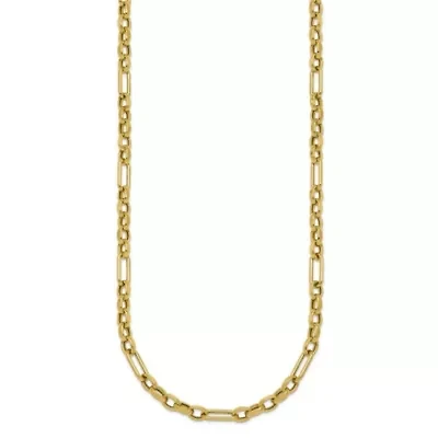 14K Yellow Gold Polished Mixed Link 18-inch Necklace