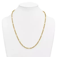 14K Yellow Gold Polished Mixed Link 18-inch Necklace