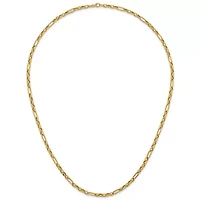 14K Yellow Gold Polished Mixed Link 18-inch Necklace